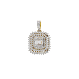 จี้เพชรรัศมีคู่หรูหราพร้อมบาแกตต์และคอลเลกชั่นที่มีประกายระยิบระยับแวววาวแบบตัดกลม - Product Image 2