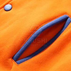 Veste Letterman d'hiver personnalisée 100% coton col montant logo avant de haute qualité pour hommes taille adulte - Product Image 3