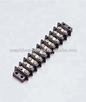 Bloque de Terminales Termoplásticos Eléctricos de Doble Fila, Conexión por Tornillo, Cobre Niquelado, 6 Polos, Calidad UL94 V0, 25A 600V TW 25 a
