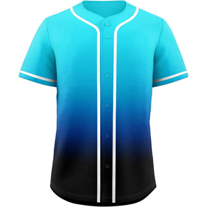 Jersey de béisbol con botones sublimados, camiseta de equipo de softbol personalizada, aparejos bordados, sarga, nombre, número, malla, diseño de ajuste seco - Product Image 1