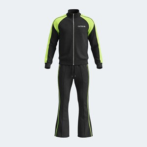 Reasonable Price <b>Low</b> MOQ Men's Flared Tracksuit Set Full Sleeve Drawstring Pants Side Pockets Winter Wear Stand Collar - Product Image 4