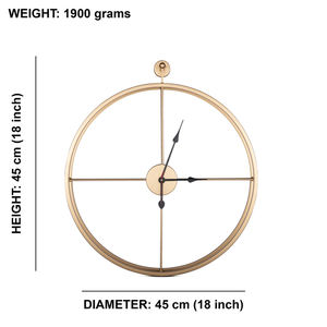 Horloge murale en métal à double cadre doré de 18 pouces pour la maison, le bureau, le salon, la chambre à coucher, la plus grande entreprise de fabrication. - Product Image 2
