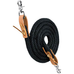 Rênes Poly Roper Extrémités renforcées Poignée Rênes tressées légères Longueur d'entraînement Western Horse Tack Rodeo Ranch Trail - Product Image 2
