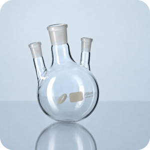 Frasco de Evaporación de Laboratorio de Pared Gruesa con Tres Cuellos y Fondo Redondo, de Vidrio Borosilicato 3.3, con Juntas Estándar - Product Image 4
