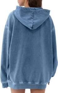 OEM personnalisé hommes décontracté à capuche Jersey côtelé cordon de serrage goutte épaule surdimensionné Boxy à capuche en détresse délavé brodé - Product Image 5