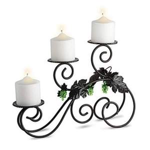 Set of 2 Latest DecorativeMetal <b>Candle</b> Stand <b>Pillar</b> Black Color Modern Style <b>Candle</b> Stand for Halloween Decoration - Product Image 3