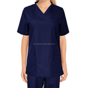 Haut de gommage à trois poches à col en V pour hommes Chemise de gommage médical confortable - Product Image 1