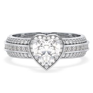 REYES 925 plata esterlina forma de corazón 2.24Ct Moissanite anillos de compromiso para mujeres diseño elegante boda joyería fina - Product Image 2