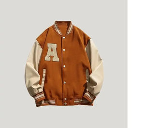 Chaqueta universitaria de moda para hombre, chaquetas de béisbol de bombardero ajustadas informales, chaqueta universitaria de lana Letterman para hombre - Product Image 4