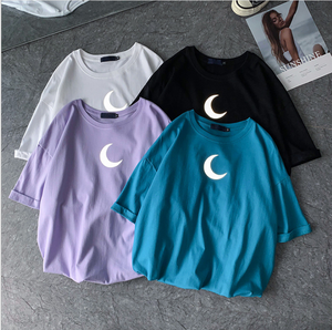 Alta Venta de manga corta cuello redondo logotipo personalizado impreso mujeres camisetas transpirables hombro caído FABRICANTE DE FÁBRICA DE Bangladesh - Product Image 2