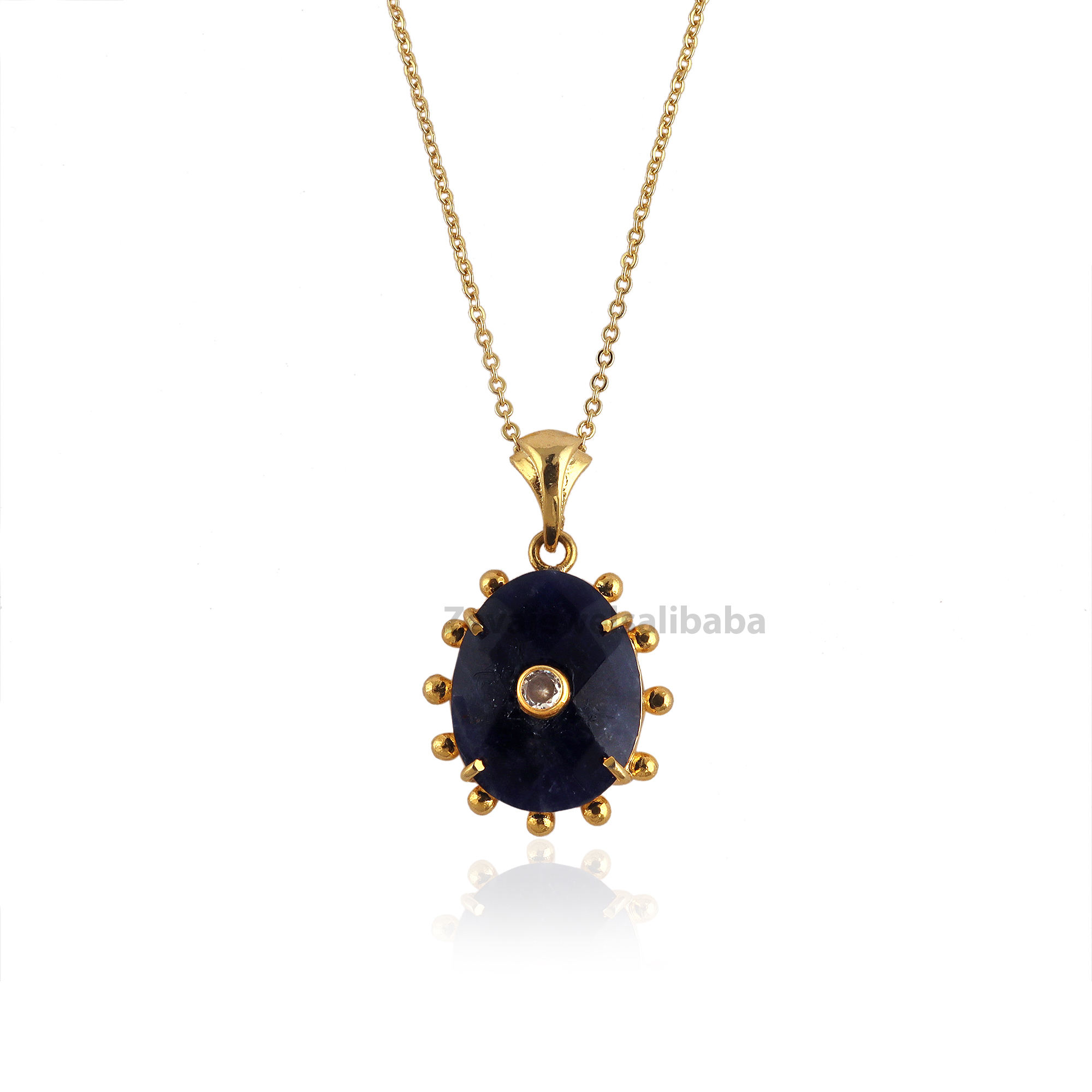 Sodalite สีฟ้ากับ CZ