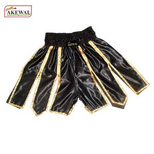 Pantalones cortos de boxeo tailandeses con logotipo personalizado, 100% poliéster, satén de seda, función elástica disponible en stock - Product Image 5