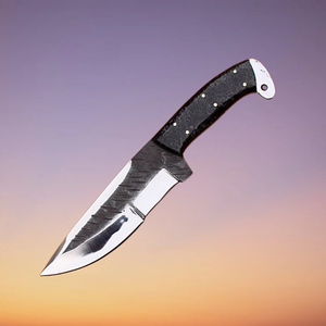 Cuchillo rastreador de acero al carbono hecho a mano con mango de micarta y funda de cuero fino, cuchillo para exteriores, cuchillo de tendencia, producto viral - Product Image 3