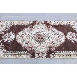 2.7x6.5 ft Rug, Turkish Vintage Rug, Brown Wool Rug - Product Image 4