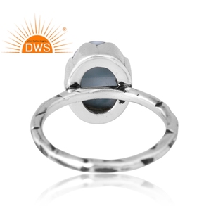 Bague en argent sterling 925 artisanale avec pierre précieuse naturelle Larimar, fabrication de bijoux sur mesure, dernière tendance - Product Image 2