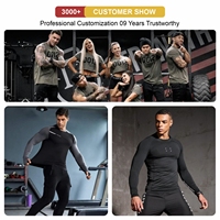 Conception personnalisée impression numérique BJJ, MMA et Wrestling Rush Guard ensemble sortie d'usine vente en gros combinaison de compression respirante pour hommes