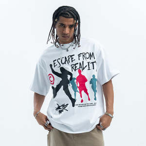 T-shirt personnalisé unisexe Heavyweight Boxy Acid Wash Fading Graphic T-Shirt Vintage High Street Hip Hop Cotton Oversized Design for Men - Product Image 2