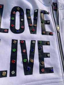 Sudadera con capucha unisex con lavado ácido y peso pesado Sun Faded Personalización de alta calidad con remache con diamantes de imitación tachonados Impreso ODM suministrado - Product Image 4