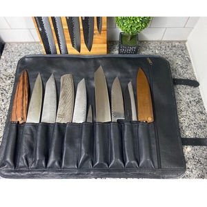 Étui de rangement pour couteaux de chef en cuir durable de qualité supérieure avec options personnalisables pour les professionnels de la cuisine - Organisateur de haute qualité - Product Image 4