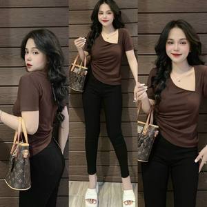 T Shirt Women Summer Ladies Factory Price Natural Purchase Casual Customized Packaging Made in Vietnam Manufacturer - Product Image 4