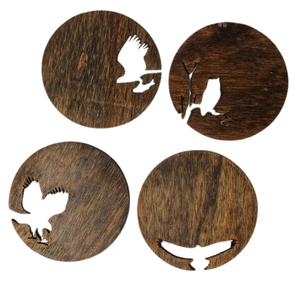 Sous-verres et dessous de plat en bois de bouleau de la Baltique personnalisés, exportateur de dessous de plat en bois naturel, dessous de plat en bois de noyer foncé, dessous de plat à thème animalier - Product Image 3