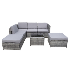 Modern Outdoor Garden Furniture 7 PCS <b>Corner</b> Sofas Set From Vietnam Wicker Rope Aluminum & Metal Frame for Beach Application - Product Image 1