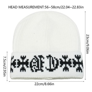 Bonnet d'hiver Bonnet chaud en laine tricotée Casquette en acrylique Unisexe Extérieur Temps froid Casual Streetwear Mode Couvre-chef Logo personnalisé OEM - Product Image 6