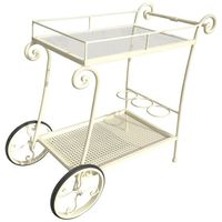 Chariot de service de nourriture pour hôtel en métal à deux étages finition dorée antique Prix de gros d'usine Accessoires de service pour hôtel