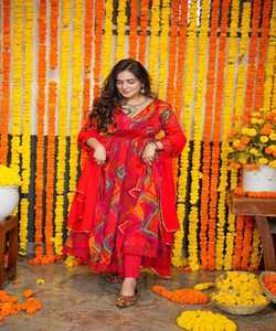 Diseñador Georgette bordado Salwar Kameez traje de encaje secuencia trabajo largo fiesta desgaste étnico prenda-precio al por mayor - Product Image 4