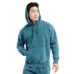 Sweat-shirts à capuche en molleton 400 GSM vert marine pour hommes et femmes, imprimés en 3D, lavés à l'acide, fabriqués en gros, en vente à prix réduits - Product Image 1