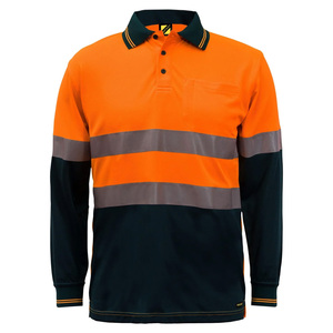 เสื้อโปโลแขนยาวผ้าไมโครเมชสองสีแบบ Hi-Vis น้ำหนักเบา มีกระเป๋าและแถบสะท้อนแสง CSR - Product Image 1
