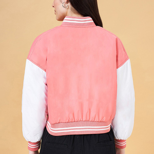 Vente en gros Veste universitaire pour femmes Blouson bombardier de haute qualité Veste de baseball surdimensionnée élégante laine mélangée Letterman Vêtements d'extérieur personnalisés - Product Image 3