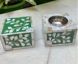 Nacre Incrustation Plateau Acrylique Boîte Belle Incrustation D'os Bakhoor Brûleur Mabkhara - Product Image 3