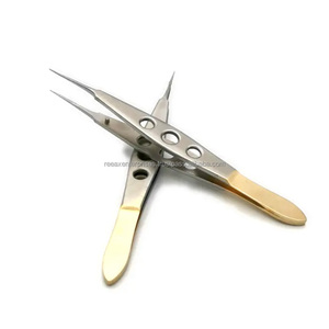 Pinces de micro-transplantation capillaire en acier inoxydable de classe II, finition argentée satinée mate, instruments ophtalmiques de bonne qualité - Product Image 3