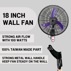 18 Inch Wall <b>Fan</b> 3ABS motor <b>stand</b> <b>fan</b> 220V Mechanical Control for Household RV Garage Hotel Use - Product Image 6