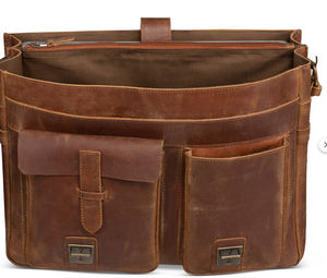 Trendy Personalized <b>Leather</b> Laptop Messenger <b>Briefcase</b> Men, Monogram Cross Body - Product Image 1