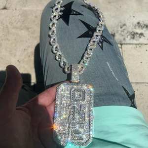 Haute Qualité Personnalisé Glacé Hip Hop Nom Pendentif VVS Moissanite Diamant 925 Argent Plaqué Or Meilleur Prix Moissanite Charmes - Product Image 5