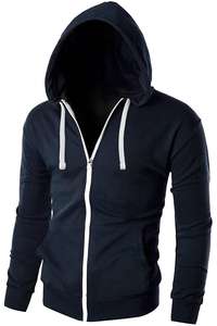 Sweatshirts à capuche unisexes 100% en coton épais avec fermeture éclair Sweatshirts Streetwear avec broderie personnalisée respirante grande taille sans couture - Product Image 2