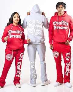 Chándal de tela de algodón de alta calidad para hombre con bordado de angustia, chándal Vintage de alta calidad para hombre - Product Image 1