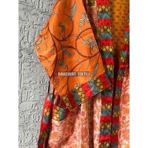 Robe de maison en soie de luxe pour femmes unisexe imprimé Boho Kimono vêtements de nuit thermiques pour femmes Robe de plage en soie Patchwork Kimono - Product Image 5