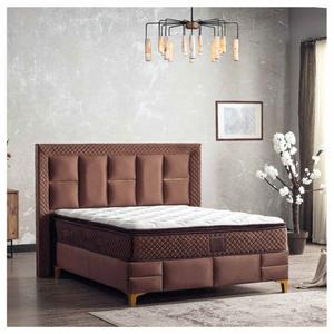 Ensemble de lit turc innovant avec sommier de lit relevable pratique, tête de lit rembourrée raffinée, design moderne pour usage hôtelier - Product Image 5