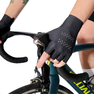Guantes de Ciclismo de medio dedo personalizables de alta calidad, antideslizantes, absorbentes de golpes, de cuero transpirable para gimnasio, carreras y Pesca - Product Image 2