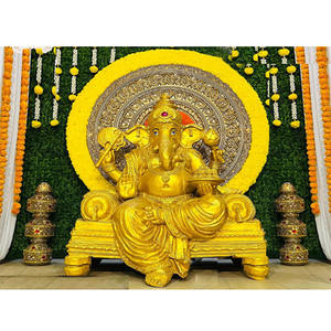 Gangasan-Ganpati de fibra para decoración de boda, decoración de vestíbulo, Ganesha - Product Image 1