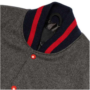 Chaqueta universitaria de béisbol unisex personalizable de poliéster/algodón estilo vintage, ropa de calle de primavera con letras de estilo urbano. - Product Image 2