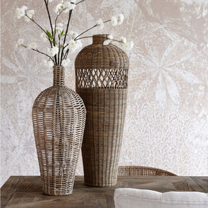Vase en rotin rustique naturel tissé à la main fabriqué au Vietnam matériau écologique pour la décoration intérieure et la vaisselle en gros - Product Image 4