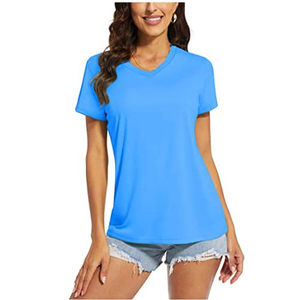 Camisetas de media manga de verano de algodón para mujer, jerseys bordados con logotipo impreso informal elegante, talla grande, precio de fábrica, diseño OEM - Product Image 3