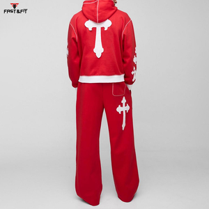 Chándal para Hombre de Corte Regular, 100% Algodón, Transpirable, Ecológico, Antiolor, con Impresión de Logotipo Personalizado, Color de Contraste, Sólido - Product Image 2