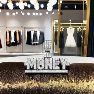 Elegante Colgante de Letra con Corte Brillante Estilo HipHop, Plata de Ley con Microincrustaciones de Moissanita, Baño de Rodio, Regalo Perfecto y Moderno para - Product Image 2