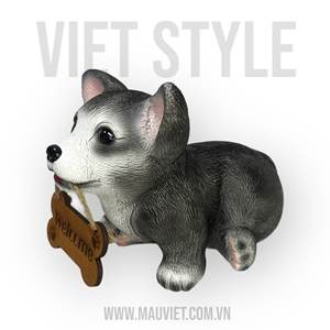 Vente en gros d'animal artificiel mignon moderne en résine peint à la main Sculpture d'art créative Siba Dog Statue Décoration de la maison - Product Image 2