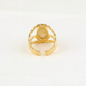 Anillo de latón al por mayor, anillo de banda ajustable de rutile dorado genuino, textura de diseñador, chapado en oro de 18k, anillos de moda para mujer - Product Image 4